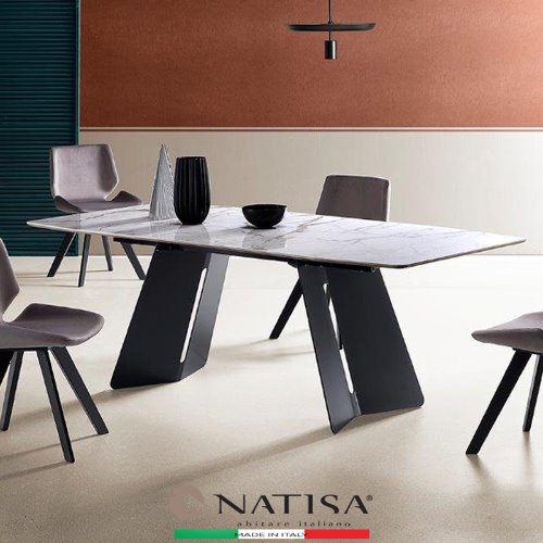 NATISA  PINKO  GNE GCAL TABLE  2200L CALACATTA GLOSSY 핀코 포세린세라믹 다이닝테이블  (100% ITALY)