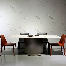엘리띠코 비앙코 포세린세라믹 1800L 6인용 식탁테이블 / 스테인리스 (의자추가선택)
