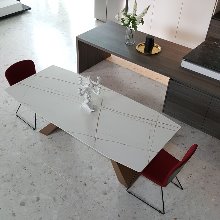 컴포트 사하라화이트 포세린세라믹 6인용 식탁테이블 12T,2000L / 스테인리스 (의자별매)